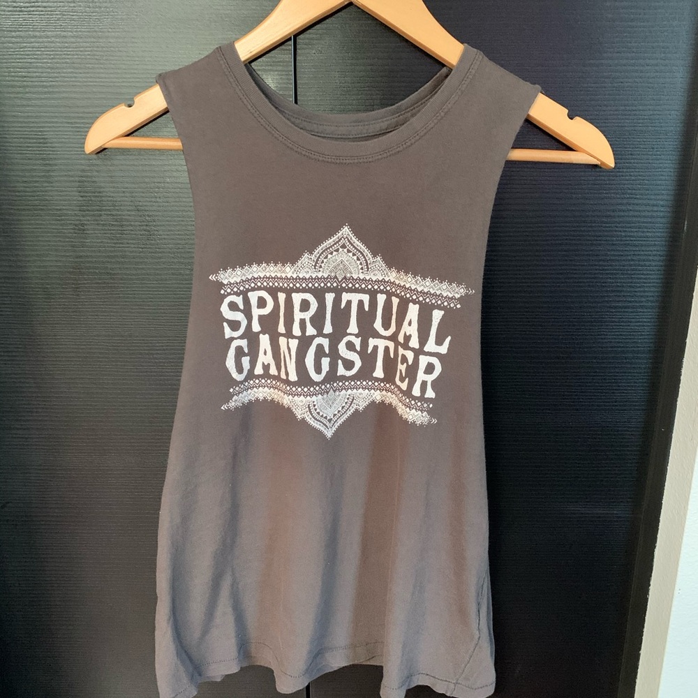 Spiritual Gangster Sleeveless Oversized Print Top